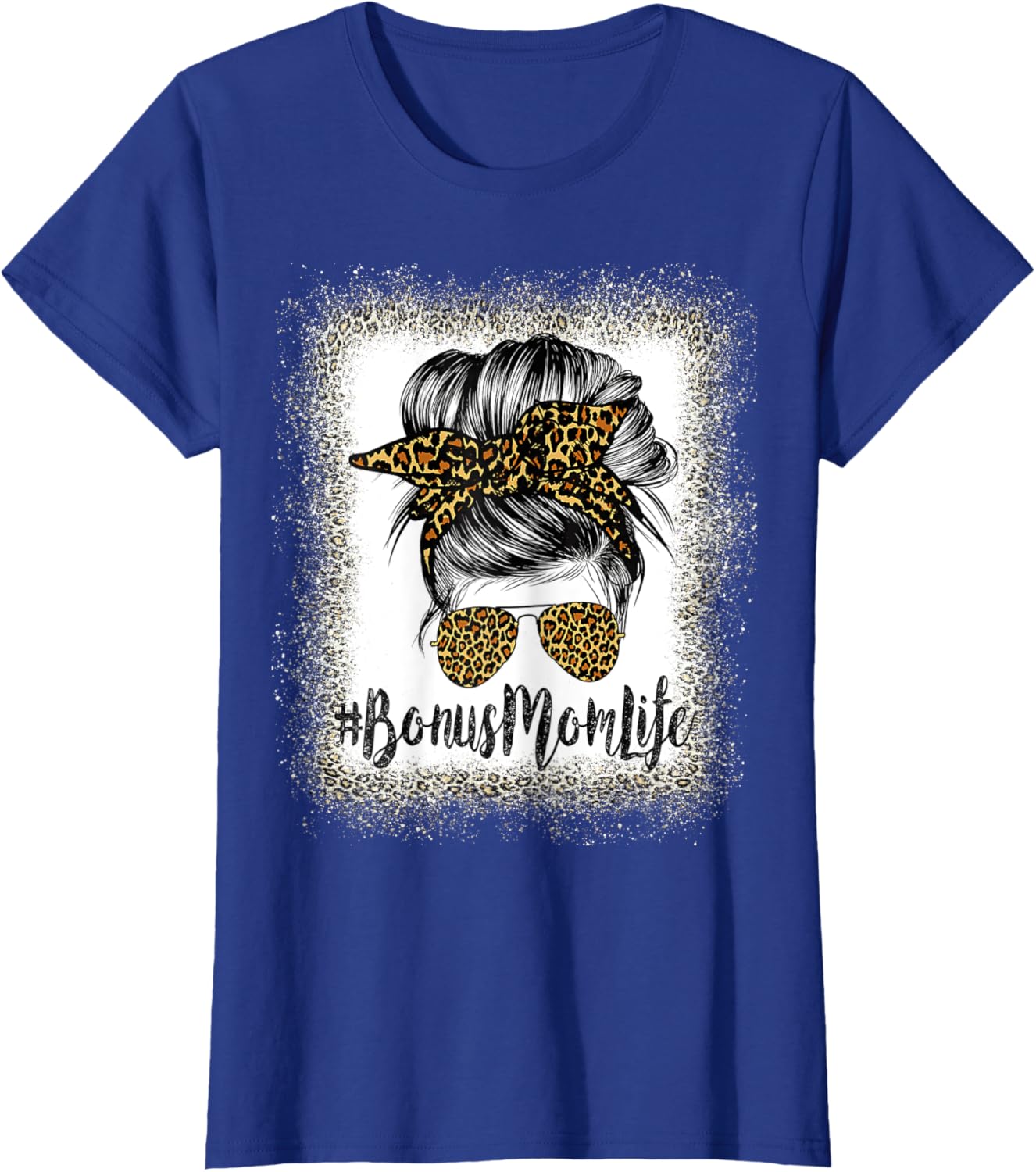 Bonus Mom Life Hair Bandana Glasses Leopard Mother's Day T