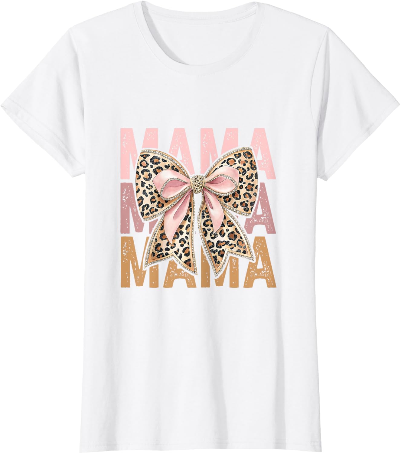 Retro Leopard Mama,Cute Mom Retro Coquette Bow Mother's Day