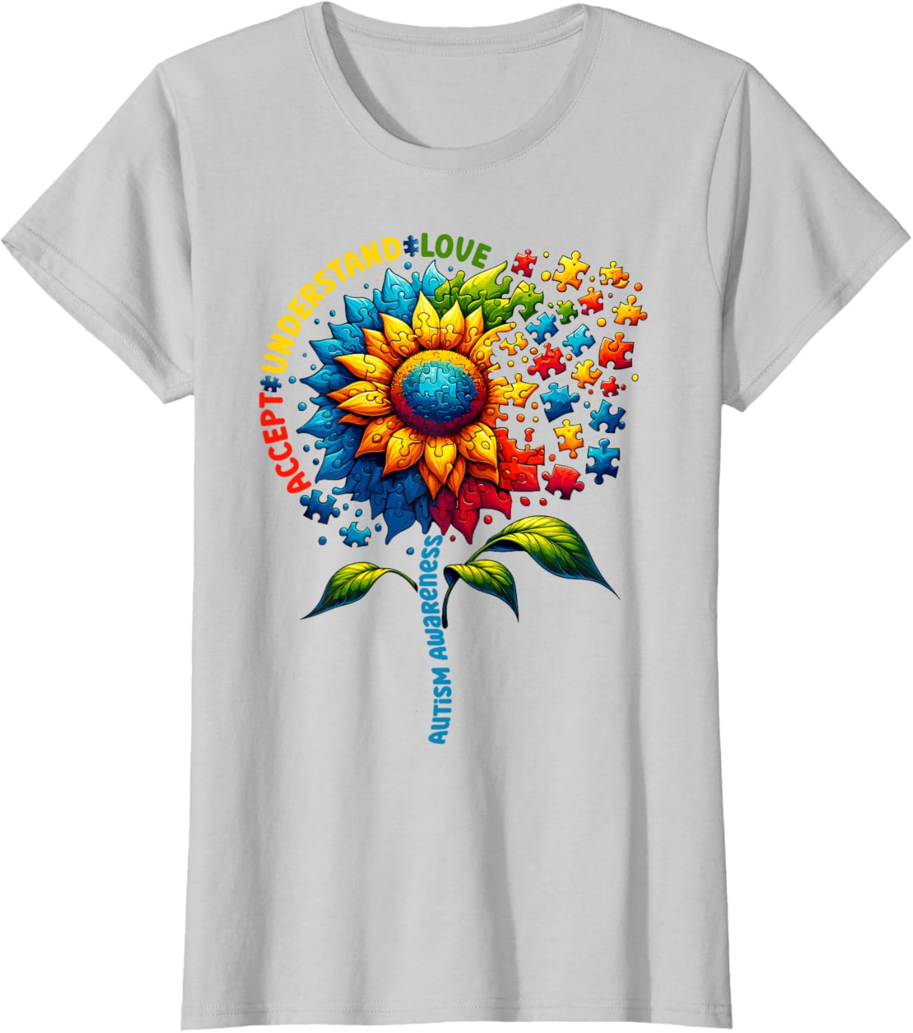 Autism Awareness Sunflower Men Women kids Autism Sunflower