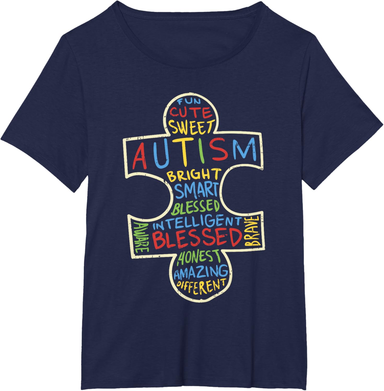 Autism Awareness Shirt Puzzle Piece Words Autistic Gift