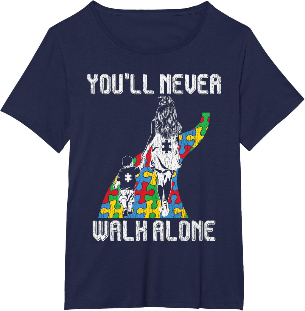 Vintage Mother Son Family Autistic Kids Autism Awareness Mom