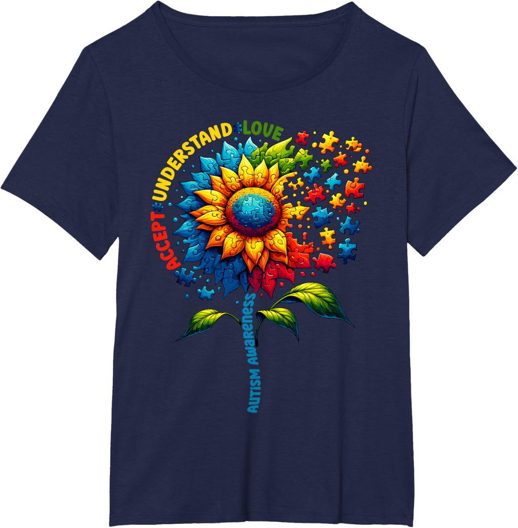 Autism Awareness Sunflower Men Women kids Autism Sunflower