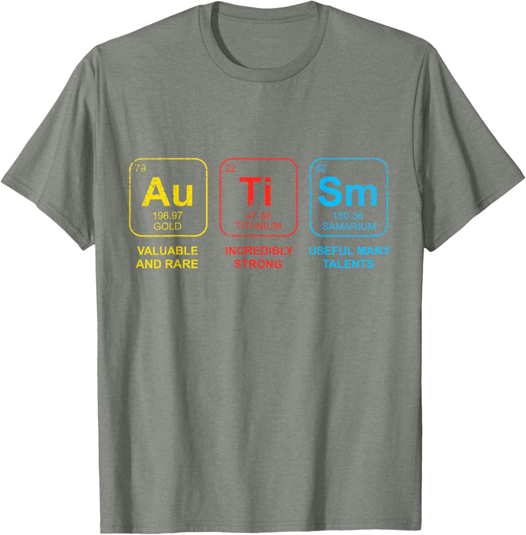 Autism Awareness Women Men Kids Elements Periodic Table ASD