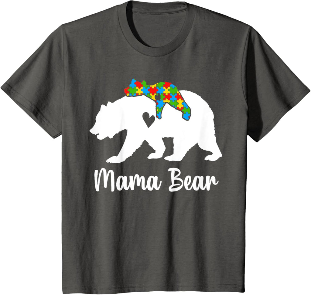 Mama Bear Love Support Autism Awareness Bear Family