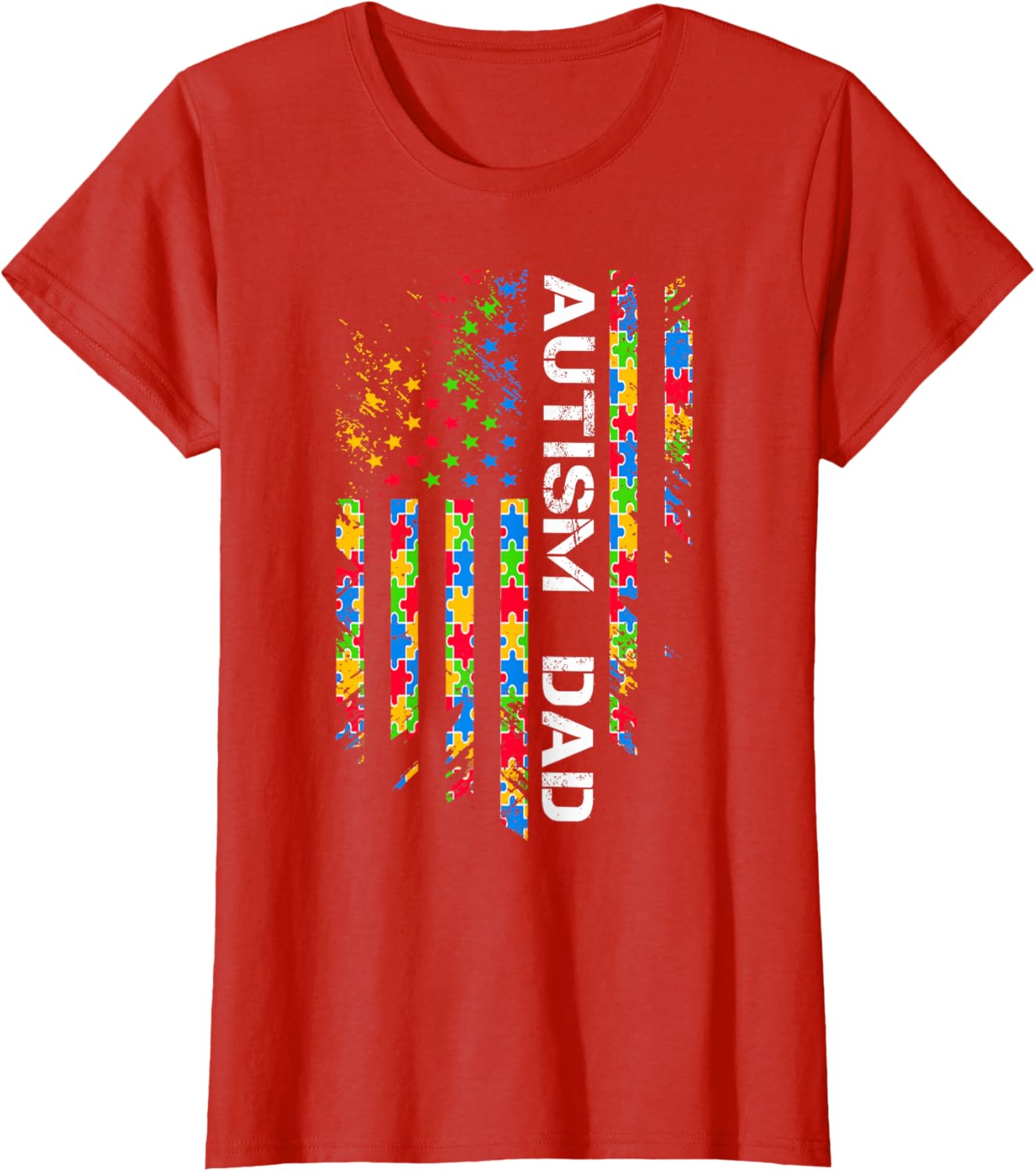 Autism Dad Awareness American Flag USA
