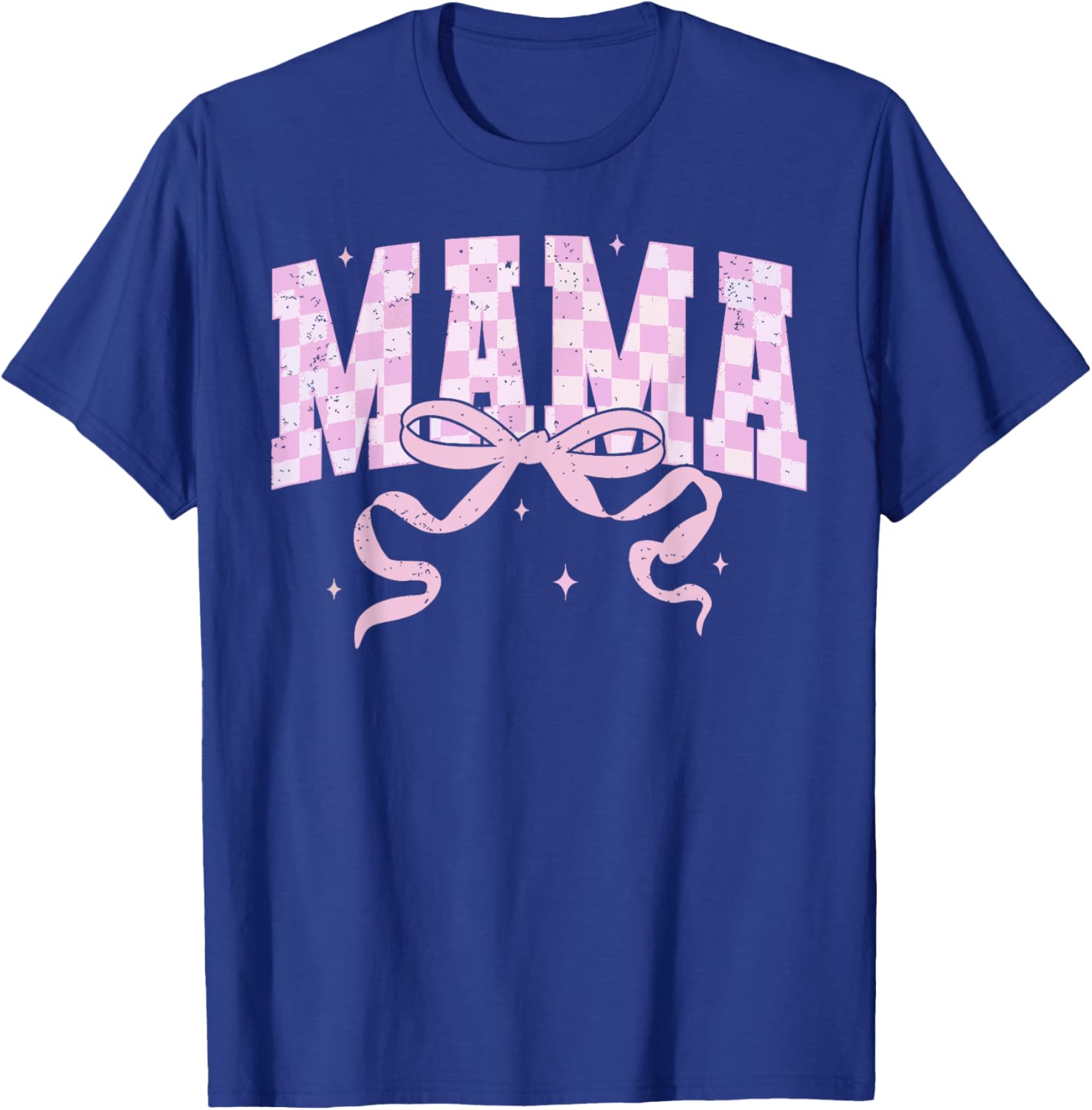 Retro Checkered Mama Coquette Mother's Day Pink Bow