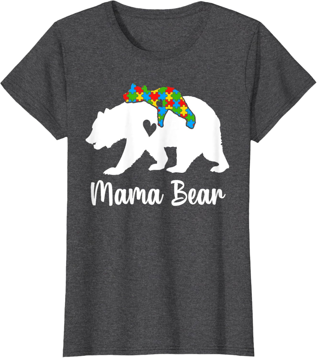 Mama Bear Love Support Autism Awareness Bear Family