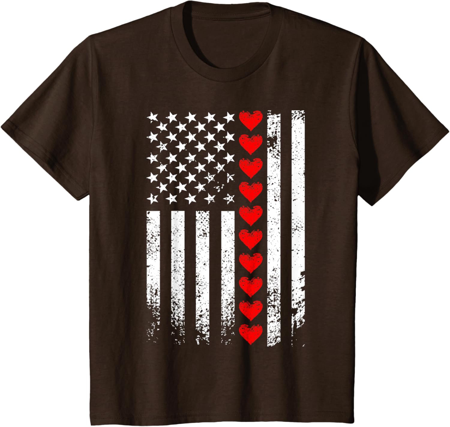 Vintage Valentines Day American Flag Hearts Mens Boys Kids