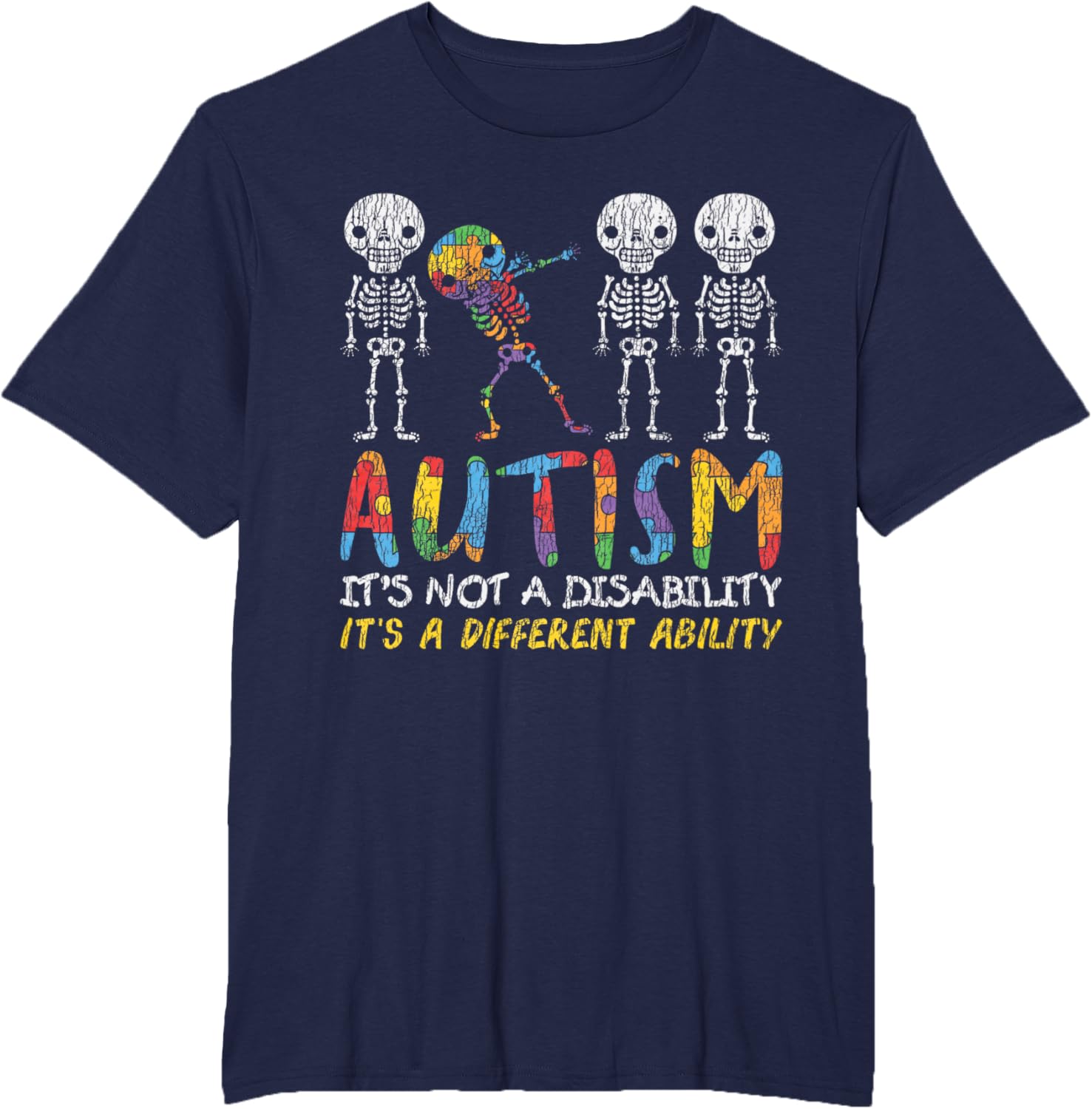Autism Awerness - Skeleton Dabbing Autistic Kids Awareness