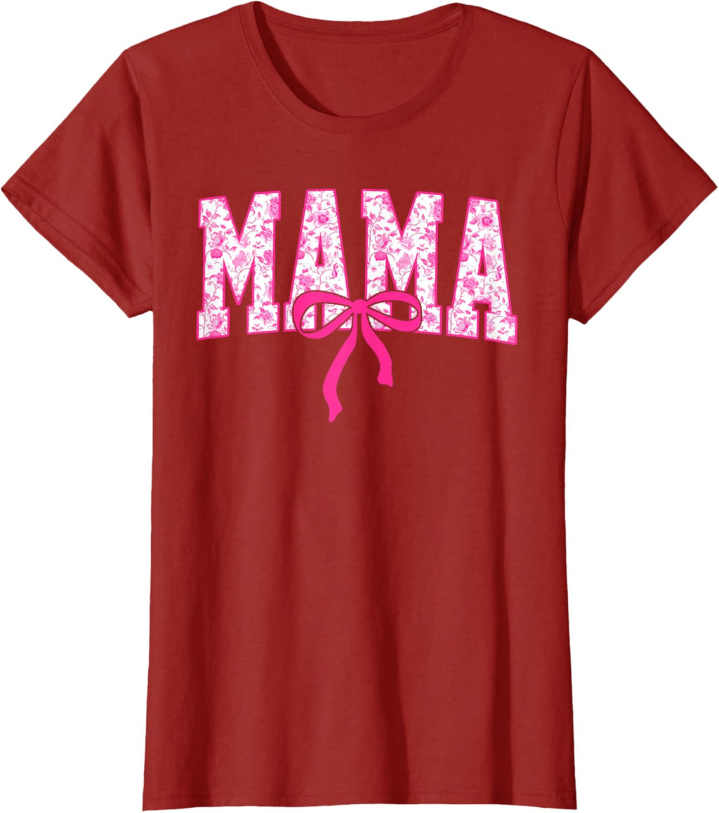Coquette Pink Chinoiserie Mama Floral Bow Mom Mothers Day