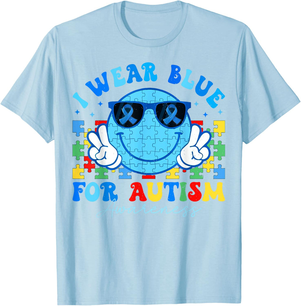 I Wear Blue For Autism Awareness Month Teacher Kids Boys