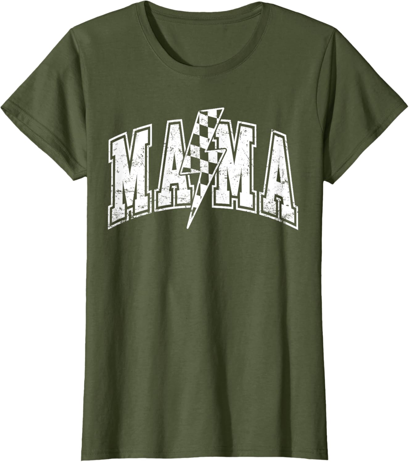 Mama Lightning Bolt Checkered Varsity Mom Women Mother's Day Mother Shirt