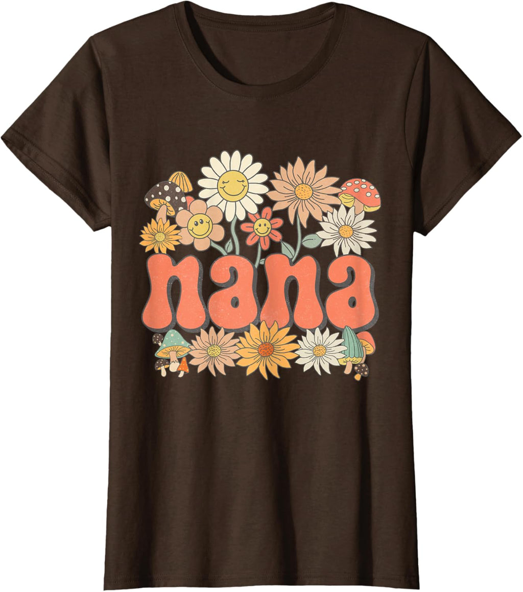Groovy Nana Floral Hippie Retro Daisy Flower Mother's Day