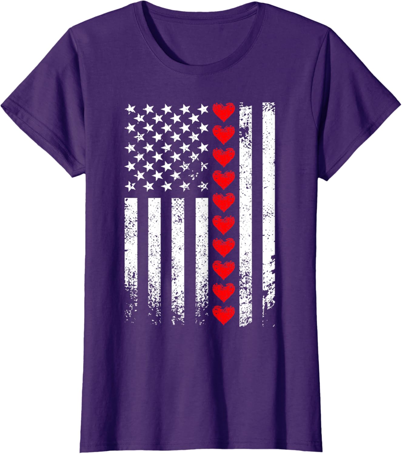 Vintage Valentines Day American Flag Hearts Mens Boys Kids