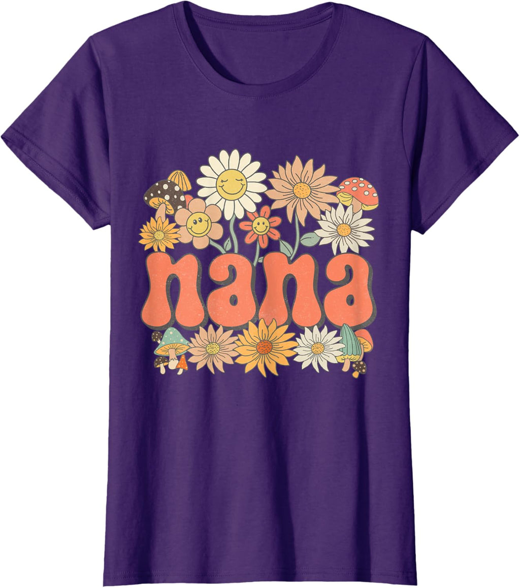 Groovy Nana Floral Hippie Retro Daisy Flower Mother's Day