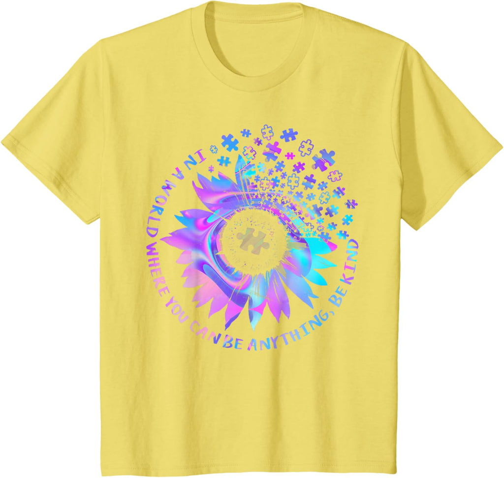 Be Kind Autism Awareness Kindness Sunflower Tie Dye Puzzle