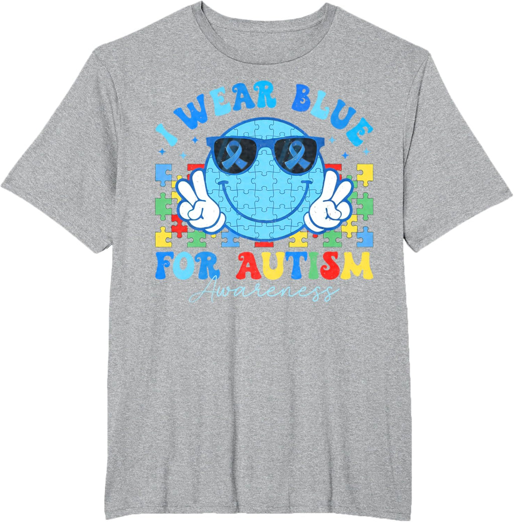 I Wear Blue For Autism Awareness Month Teacher Kids Boys