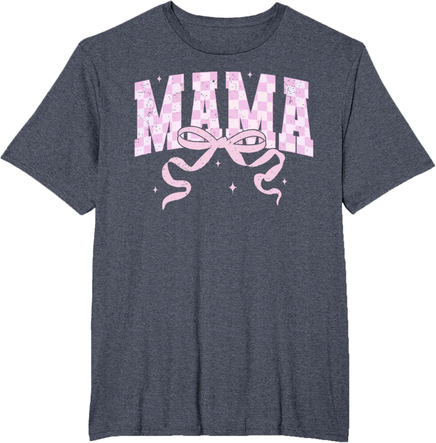 Retro Checkered Mama Coquette Mother's Day Pink Bow