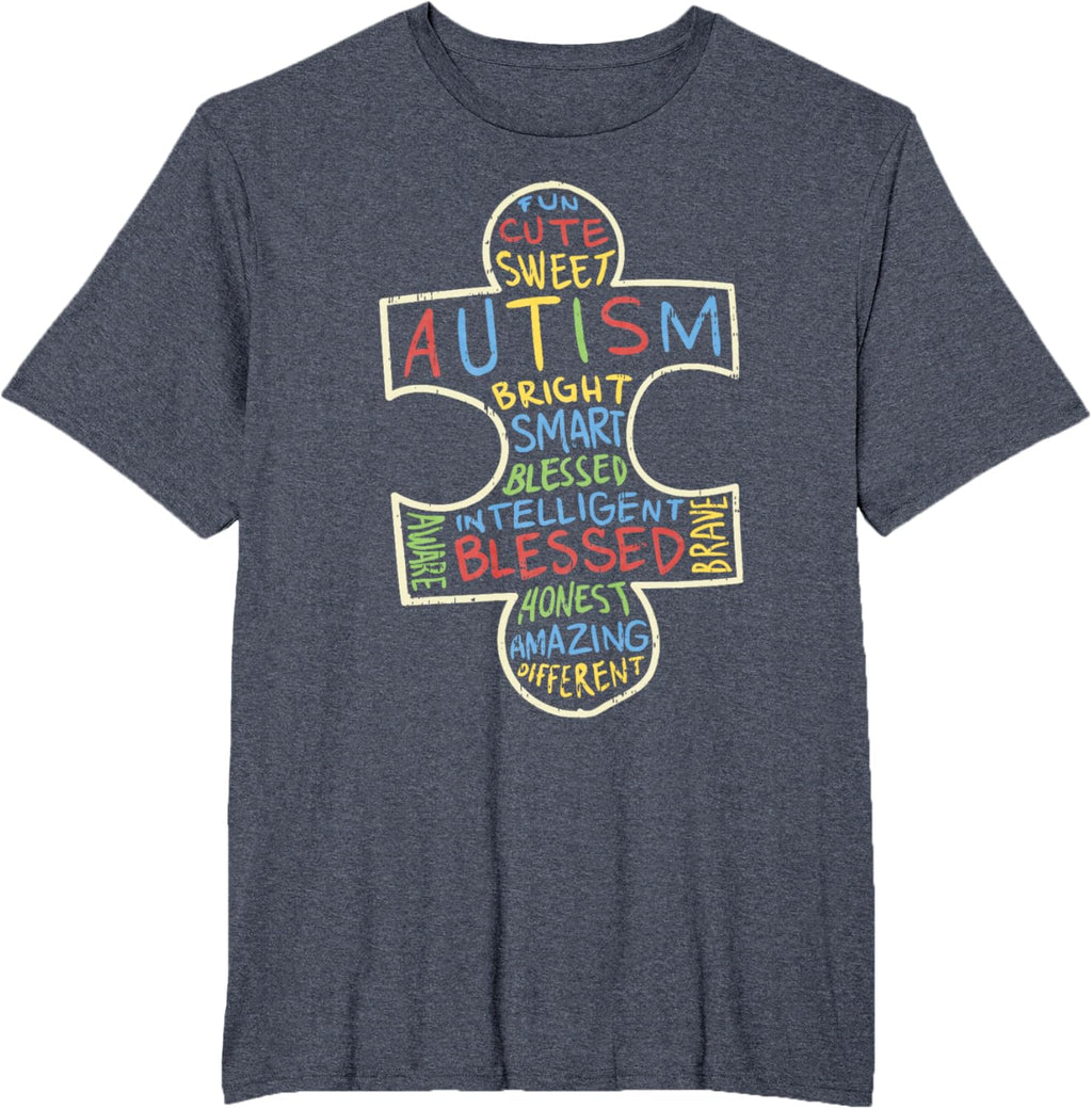 Autism Awareness Shirt Puzzle Piece Words Autistic Gift