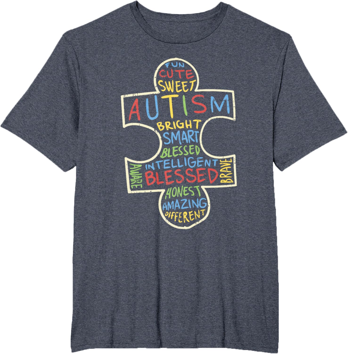 Autism Awareness Shirt Puzzle Piece Words Autistic Gift